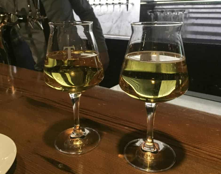 Tria Taproom Stone and Key Aged Cider and Virtue Percheron