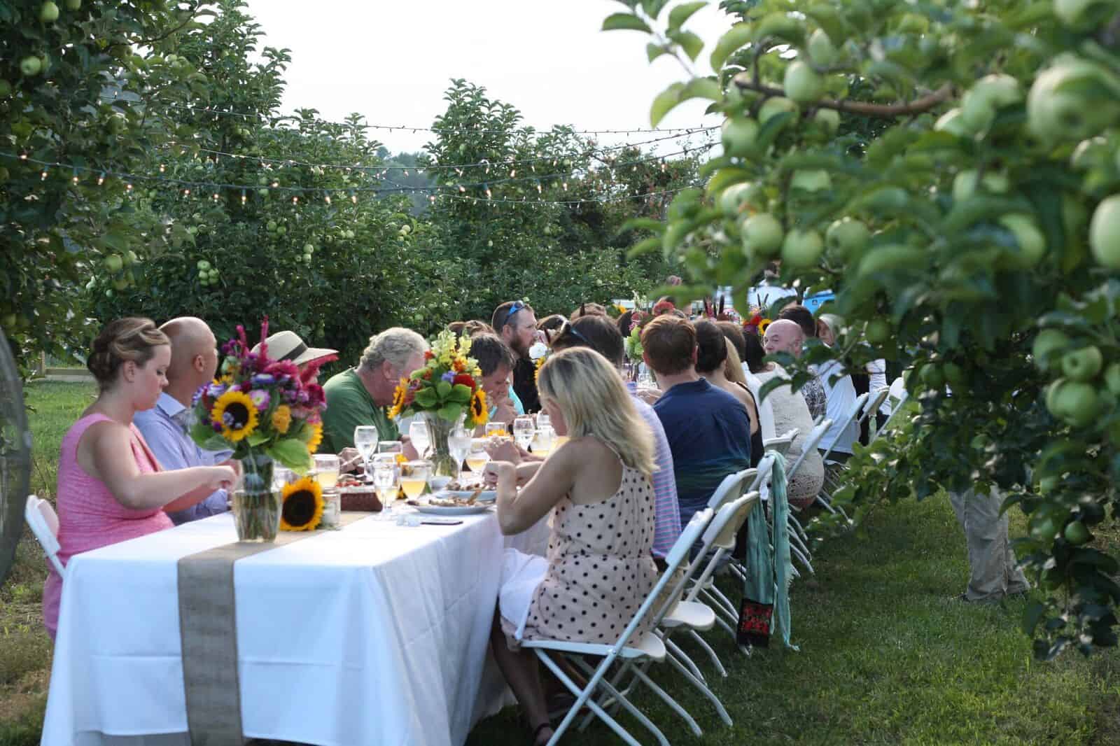 Enjoy a Table in the Orchard During Frecon Farms' FarmtoTable Dinner
