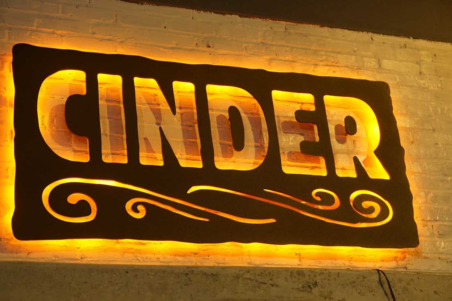 cinder-sign-outside