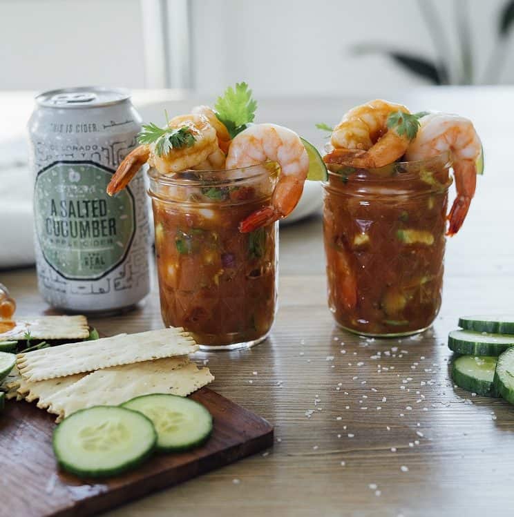 Cinco de Mayo Cider Recipes: A Salted Cucumber Shrimp Cocktail